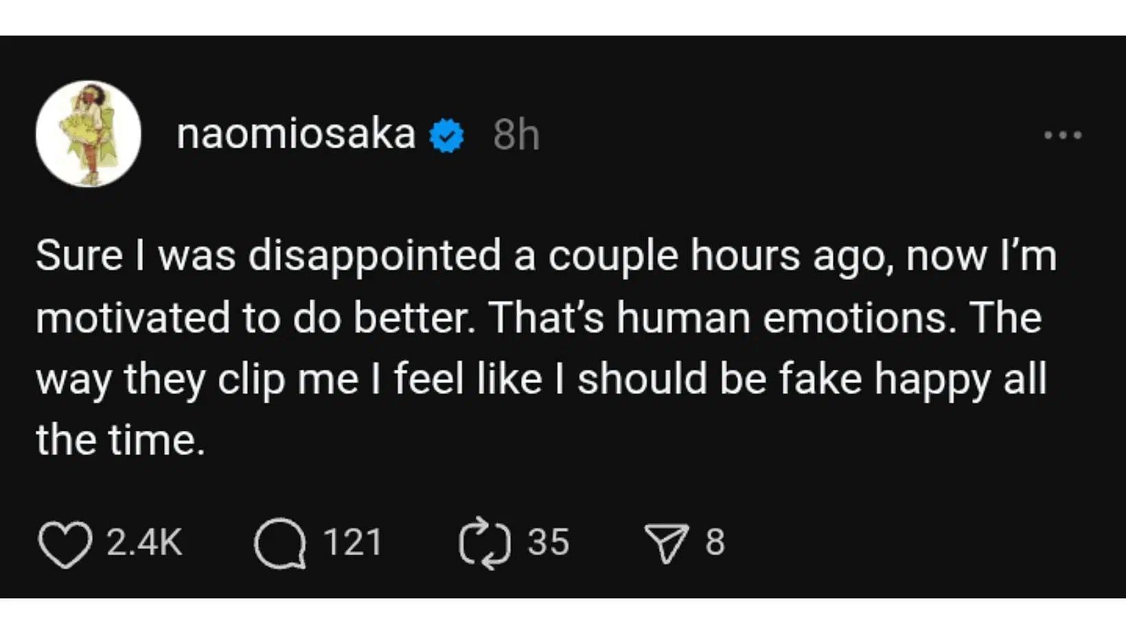 Via @naomiosaka on Threads